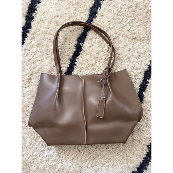 BAGINNING Brown Soft Leather Tote Large Genuine Leather Shopper Bag - Picture 1 of 15